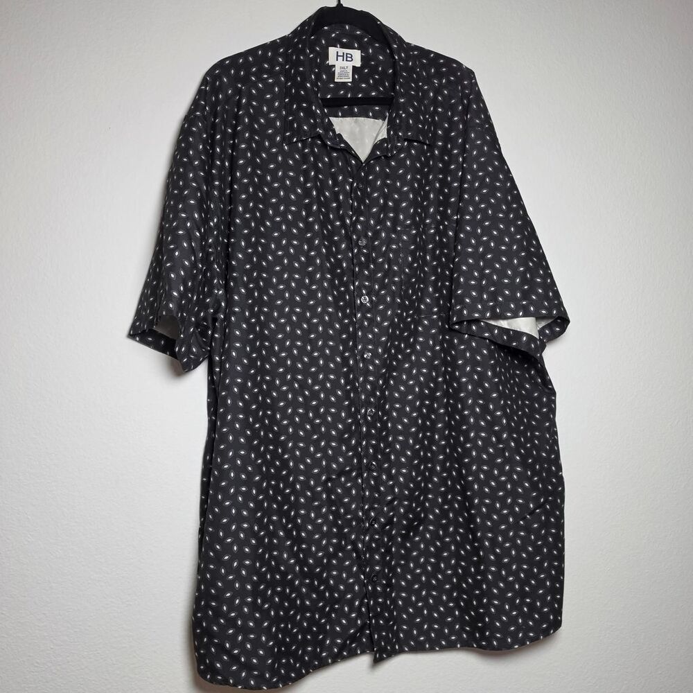 HB Button Up Shirt Navy Size 3XL Men’s Short Sleeve Casual Dress Shirt NWT